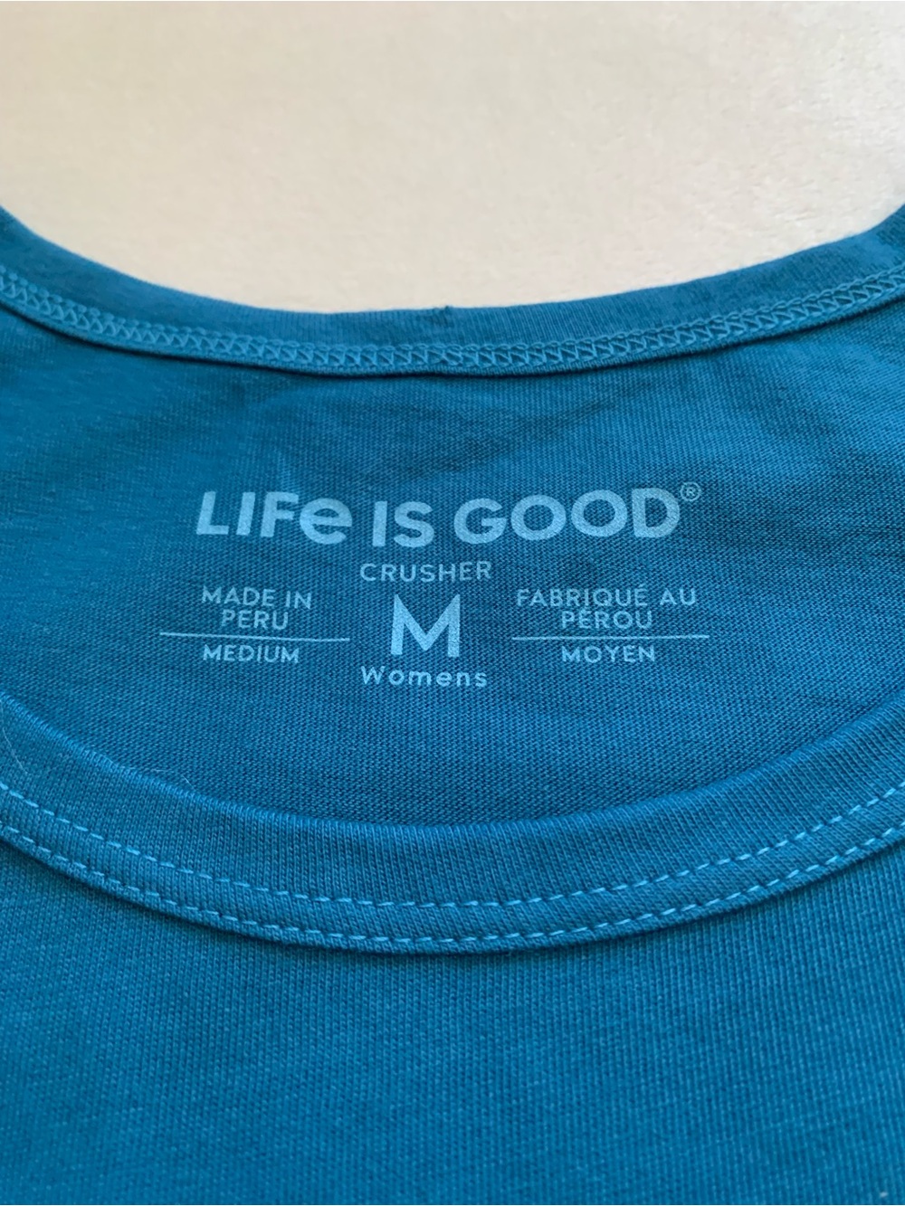 LIFE IS GOOD 100% cotton Persian blue “HAPPY CAMPER” crusher tank size mediumNWT - Picture 4 of 11